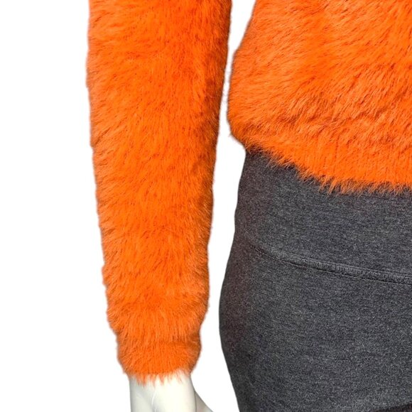 Y2K STYLE FUZZY ORANGE SWEATER - Picture 6 of 7